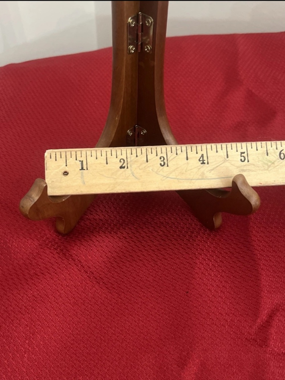 Lot 3 Wooden Hinged Plate Holders Stands Easels - Picture 8 of 10